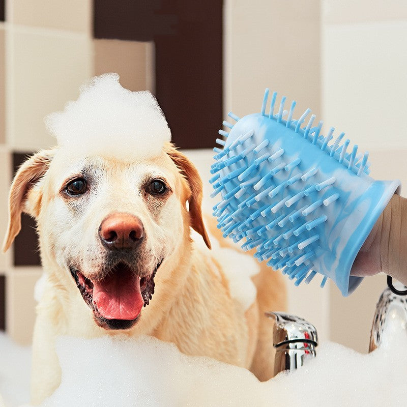 2-in-1 Portable Paw Cleaner and Pet Brush with Silicone Bristles