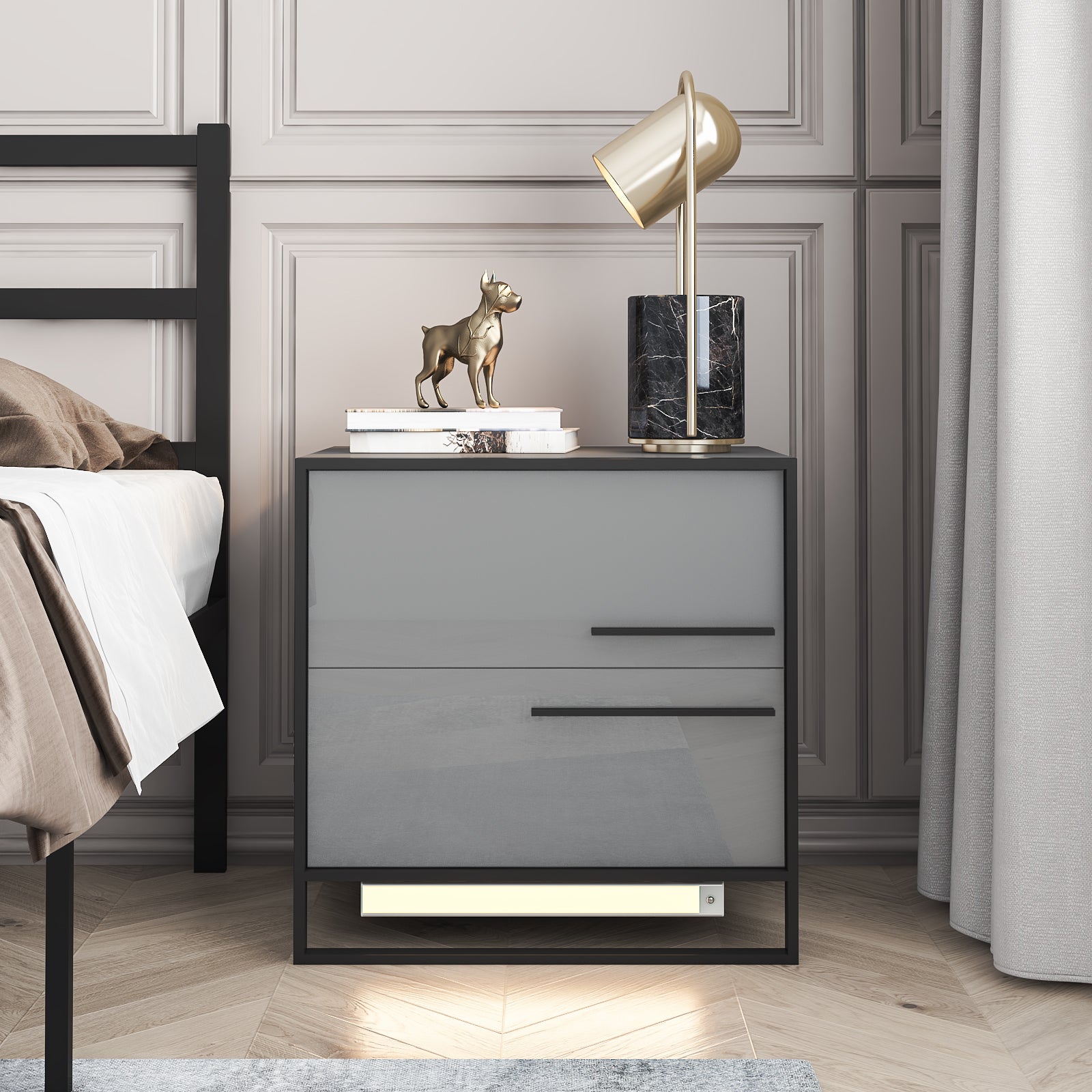 Modern Morocco LED Nightstand with Motion Sensor Light