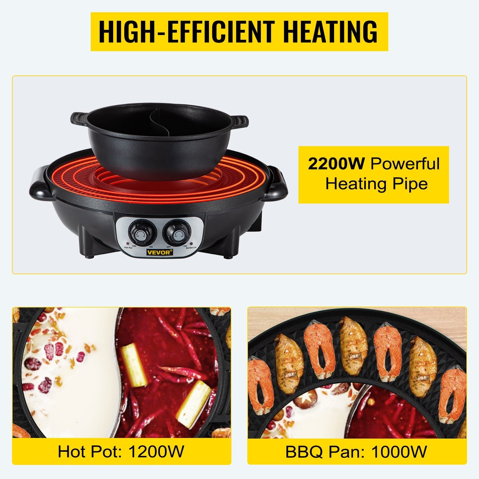 2 - in - 1 Electric Hot Pot Grill - Gleaming House