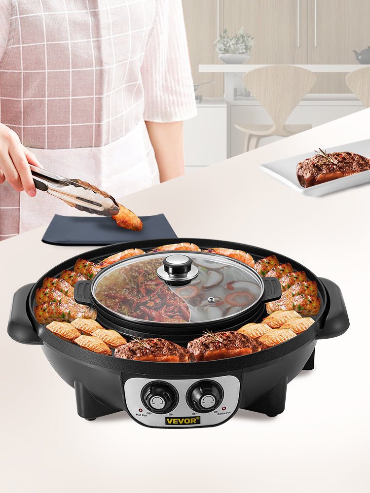 2 - in - 1 Electric Hot Pot Grill - Gleaming House