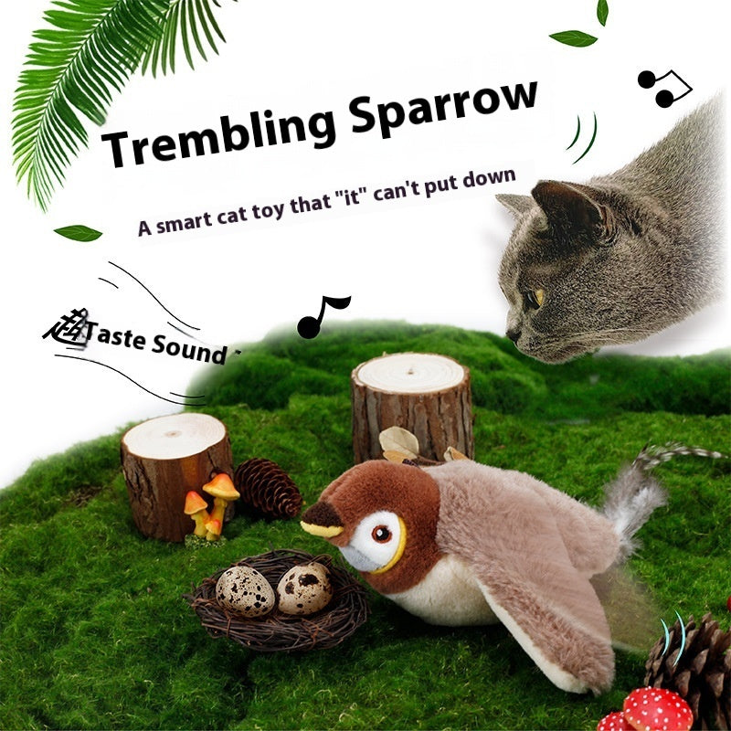 Cat Toy Shake Bird Sparrow Self-hi