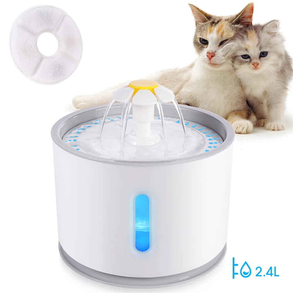 2.4L Automatic Cat Water Fountain with LED