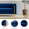 84-Inch Modern Velvet Sofa with Gold Metal Legs