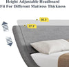 Stylish PU Leather Bed Frame with Sleigh Design