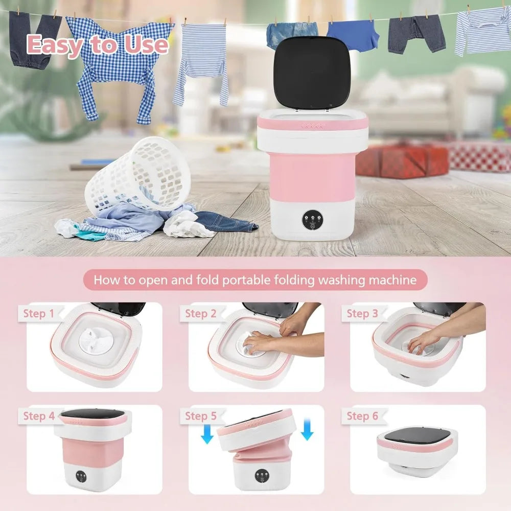 Portable Washing Machine, 12L, Deep Cleans Underwear, Baby Clothes, Small Clothes, Pet Clothes, for Travel Camping Apartment