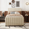 Elegant Velvet Upholstered Twin Bed with Trundle - Modern Minimalist Design