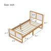 Minimalist Modern Twin Bed Frame in White & Walnut