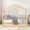 Full Size House Bed with Twin Trundleed for Girls & Boys (Full, Natural)