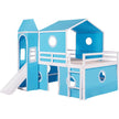 Kids Loft Bed with Slide and Playhouse Design