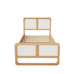 Minimalist Modern Twin Bed Frame in White & Walnut