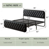 Classic Faux Leather Bed Frame with High-Density Foam Padding