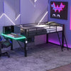 Twin Size Gaming Loft Bed with Desk