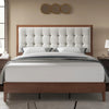 Mid-Century Modern Solid Wood Bed Frame