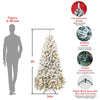 5/6/7FT Pre-lit Artificial Christmas Tree Automatic Open PVC Mixed Flocking Xmas Tree with 200/300/400LEDsTungsten String Light