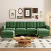 Elegant L-Shaped Velvet Sectional Sofa with Storage