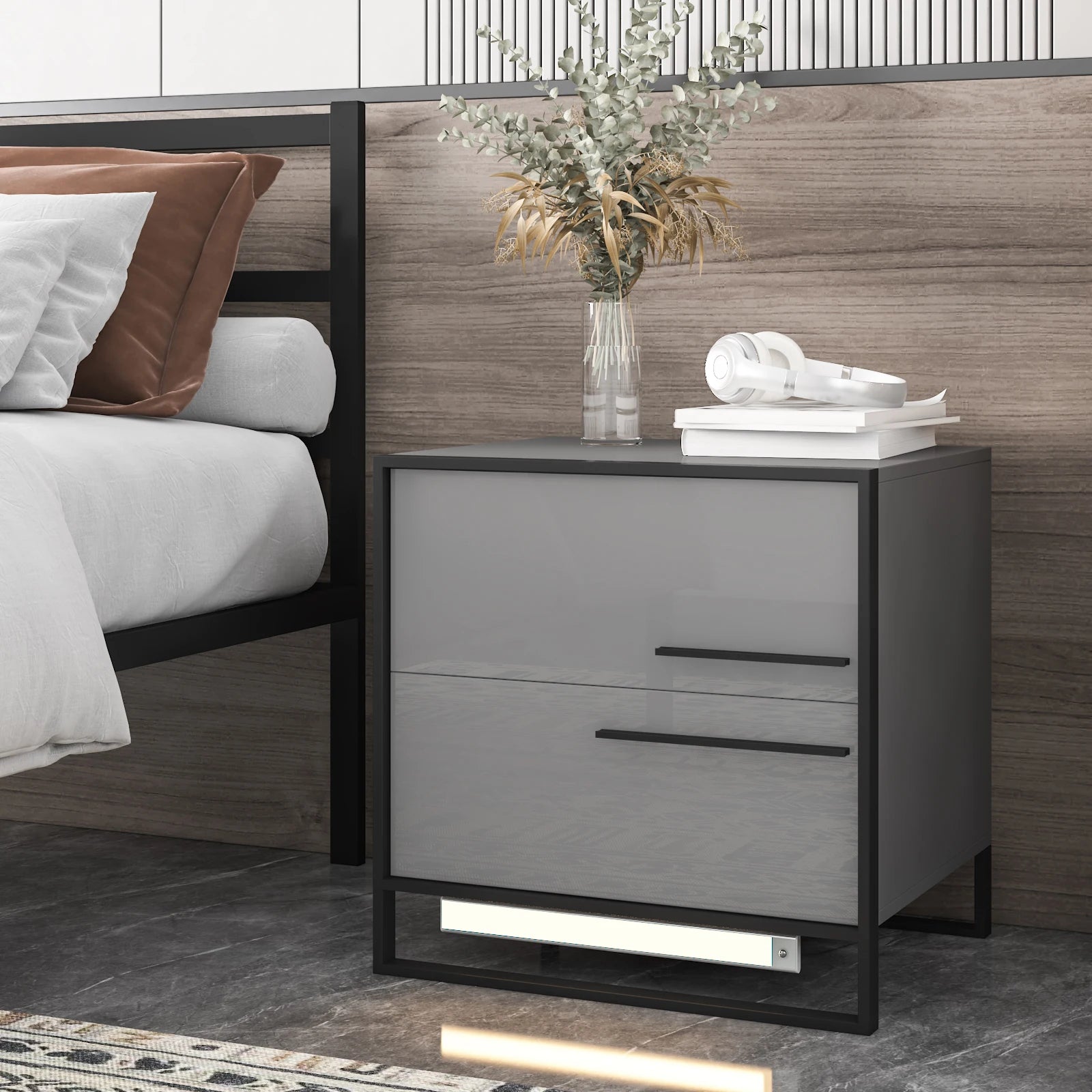 Modern Morocco LED Nightstand with Motion Sensor Light