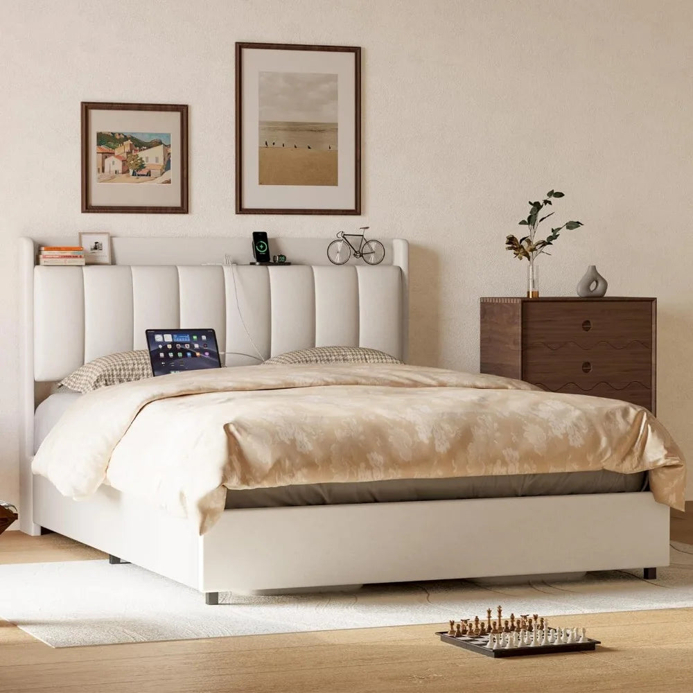 Modern Upholstered Bed Frame with Storage