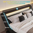 Minimalist Modern King Bed Frame with LED Adjustable Headboard