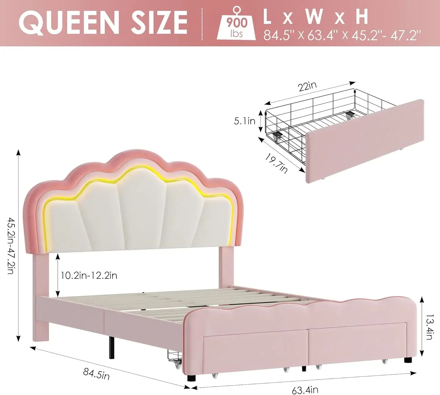 Soft Velvet LED Bed Frame: Creating Dreamy and Functional Spaces for Girls