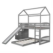 Unleash Imagination: House Bunk Bed - Slide, Storage Steps, and Whimsical Design