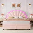 LED Smart Round Bed with Adjustable Headboard and Storage Drawers