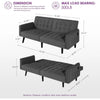 Convertible Loveseat Sofa Bed with Adjustable Backrest and USB Ports