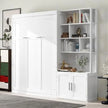 Full-Size Murphy Bed with Storage, Foldable Design, and Durable Wood Frame