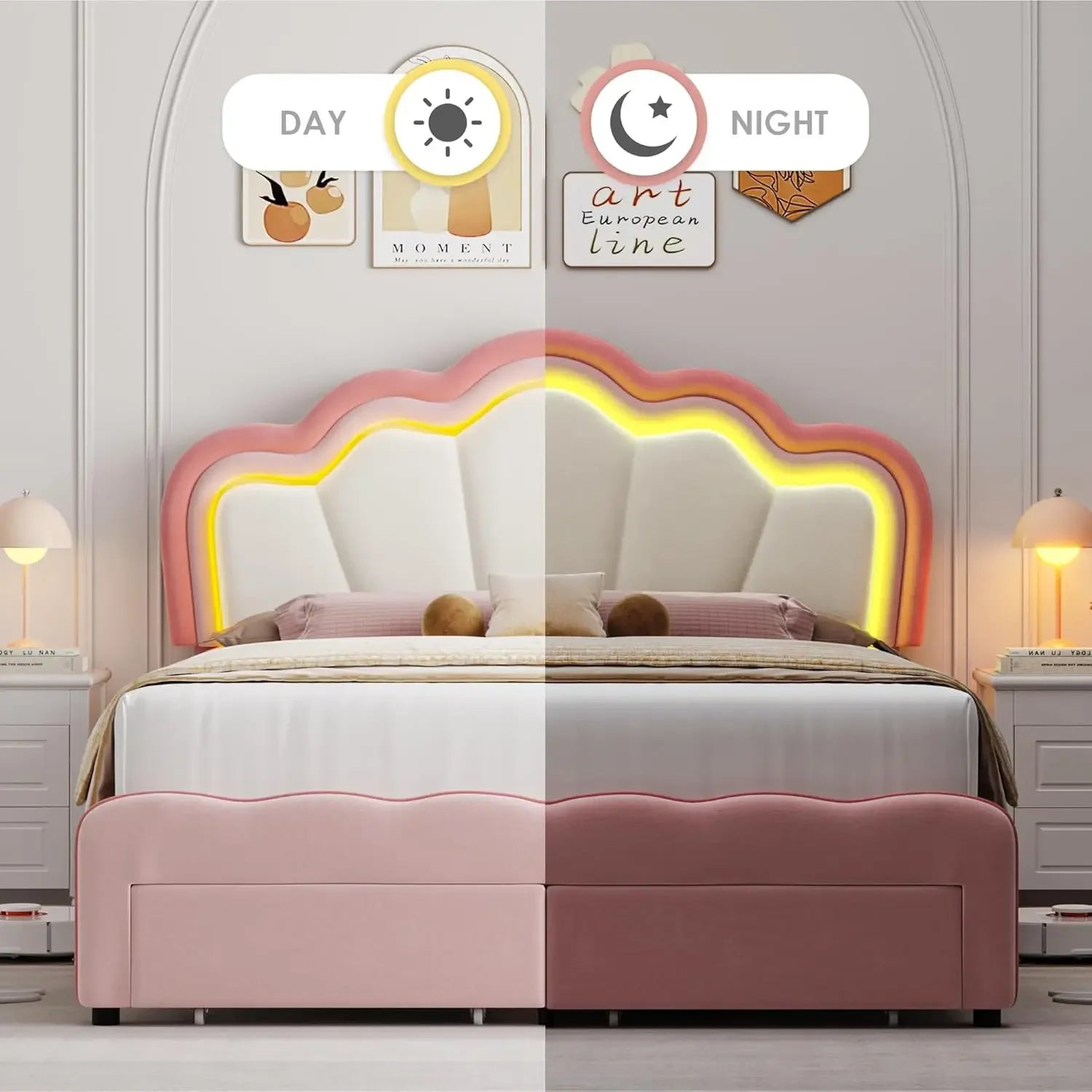 Soft Velvet LED Bed Frame: Creating Dreamy and Functional Spaces for Girls