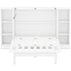 Murphy Bed with Built-in USB Ports, Shelves, and Storage Drawers - Queen Size, White Finish