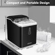 NEW Ice Makers Countertop, 9 Thick Bullet  Ready in 6-9 Mins 26.5 Lbs in 24Hrs Portable  Maker with Ice Scoop and Basket USA