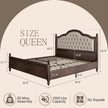 Rubberwood Bed Frame with Elegant Headboard