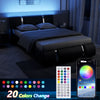 Modern Platform Bed Frame with RGB LED Light System