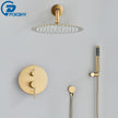 Brushed Gold Concealed Rainfall Shower Faucet