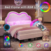 Queen Bed with Adjustable Headboard & RGB LED Lights