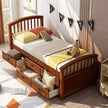 Twin-Size Solid Wood Bunk Bed with 6 Drawers and Platform Design