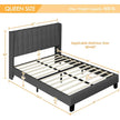 Queen Upholstered Platform Bed with Wing Design