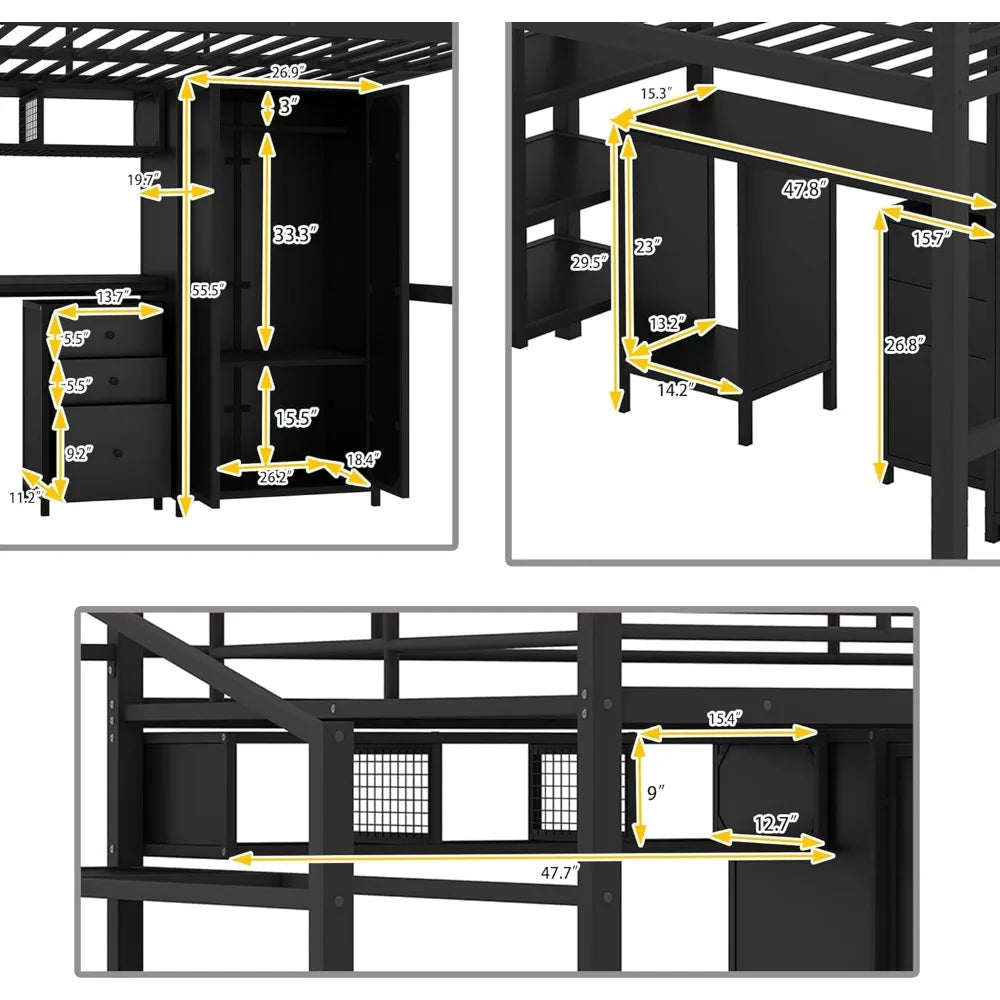 Modern Full-Size Loft Bed