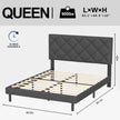 Queen Size Upholstered Platform Bed Frame with Headboard