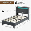 Twin Size Bed Frame with LED Features