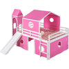 Kids Loft Bed with Slide and Playhouse Design