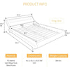 Minimalist Modern King Bed Frame with LED Adjustable Headboard