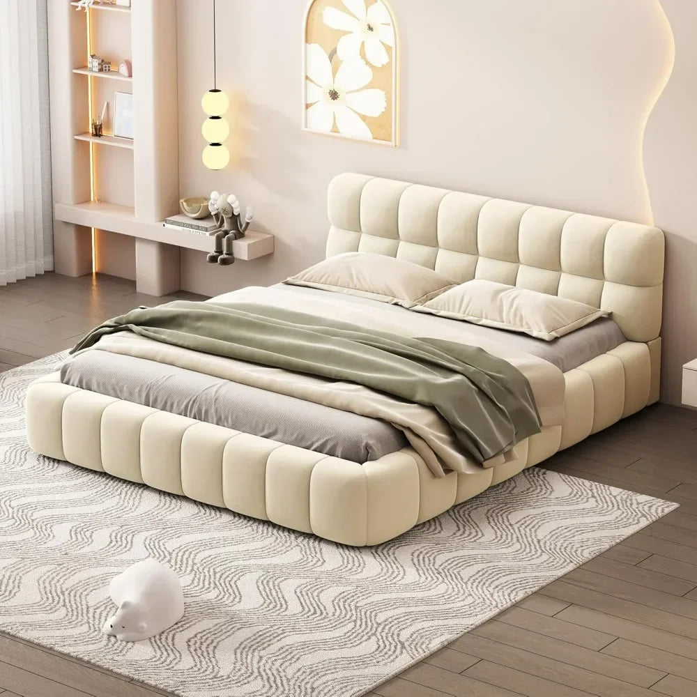 Minimalist Modern Upholstered Platform Bed