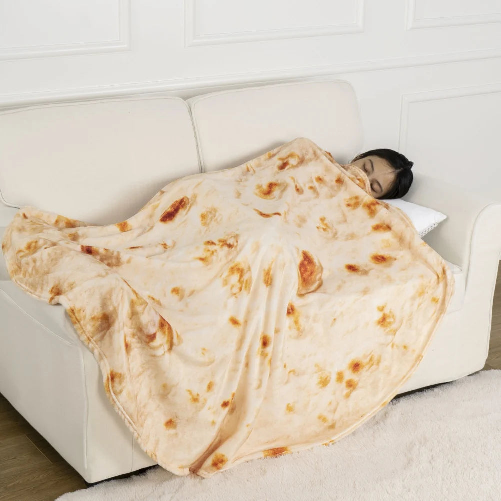 Funny Round Corn Tortilla Blanket Soft Throw Blanket