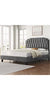 Queen Upholstered Platform Bed with Wing Design