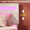 Classic Style LED Platform Bed Frame with Adjustable Headboard and RGB Lights