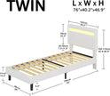 Classic Style LED Platform Bed Frame with Adjustable Headboard and RGB Lights