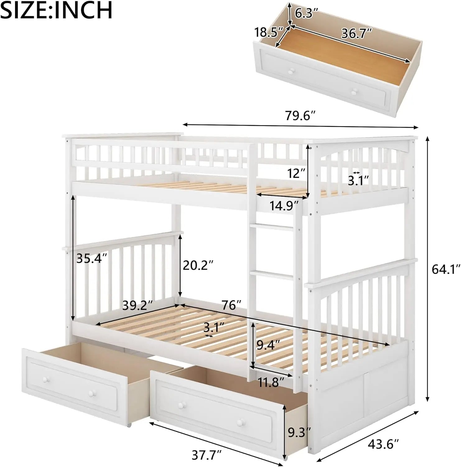 Versatile Bunk Bed with Storage and Slide - Twin over Full