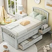 Modern Twin Bed Frame with 6 Drawers