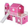 Kids Loft Bed with Slide and Playhouse Design