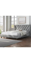 Queen Upholstered Platform Bed with Wing Design